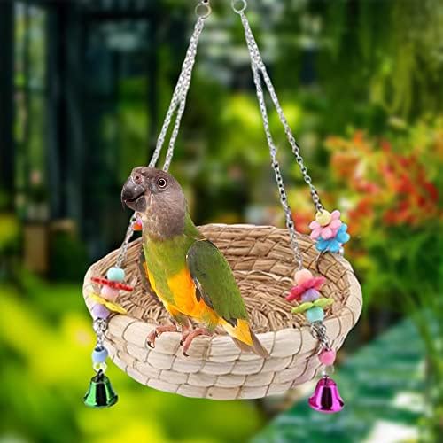 Generic Portable Bird Solty Swing jucărie durabilă durabilă ușoară stabilă de paie de paie Papagaluri cuib pentru parakeet
