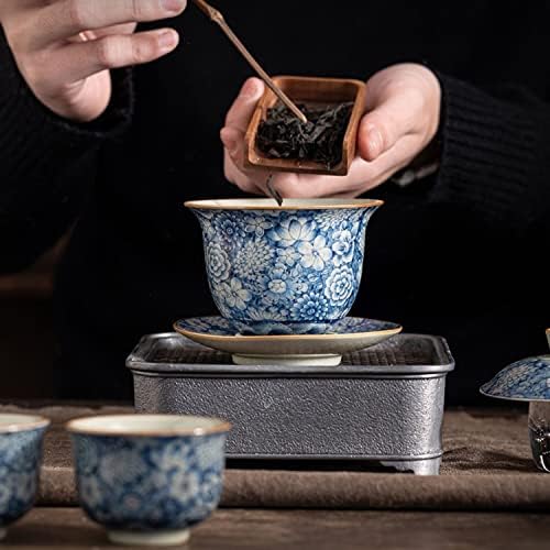 Weershun Antique Flowers Deschidere ceramică Gaiwan pentru ceai albastru tureen set de ceai chinezesc ceai chinezesc chineză
