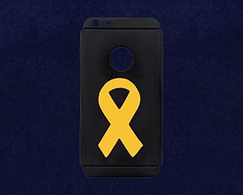 Gold Ribbon shaped Stickers - autocolante panglică de aur pentru cancer la copii, Cancer neuroblastom, conștientizare BPOC,
