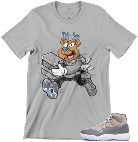 Jordan 11 tricou pentru bărbați gri cool pentru a se potrivi cu adidași, îmbrăcăminte urbană, tee grafică pentru a se potrivi