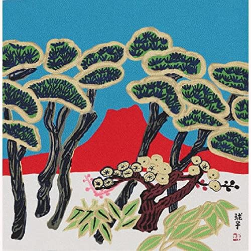 45 × 45cm japoneză Furoshiki, țesătură de mătase, pânză de ambalare, realizată manual, cadou pentru soție, Kyoto Souvenir, Fujisan Mt.Fuji Tamako Kataoka