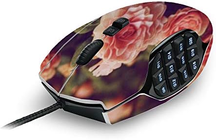 Mightyskins Skin Compatibil cu Logitech G600 MMO Gaming Mouse - Trandafiri vintage | Capac de ambalare de decădere de protecție,