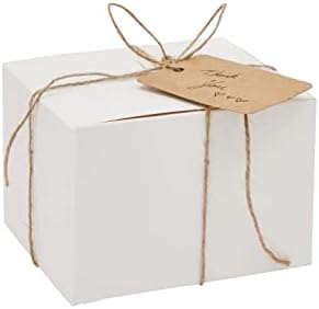 Stockroom plus cutii cadou din hârtie albă cu capace, set Vrac cu sfoară și etichete cadou