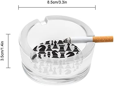 Piese de șah din sticlă de sticlă pentru țigări și trabucuri rotunde suport pentru tavă pentru cenușă pentru tabel cadou de