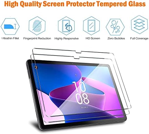 [2 pachet] Protector de ecran Lnuyefn pentru Lenovo Tab M10 Plus 3rd Gen 10.6 inch 2022, Gardă de film din sticlă temperată