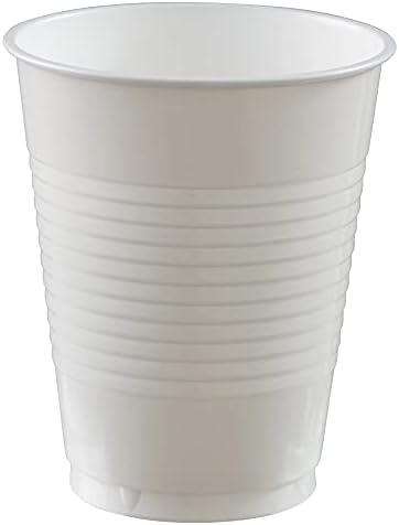 Cupa de plastic reutilizabilă Amscan Big Bundle Classware, White Frosty, 18 oz, 1000 Ct., Altele consumabile