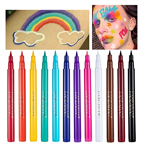 Eyeliner vegan lichid, creion colorat Neon Eyeliner, de lungă durată, Impermeabil, Rezistent la pete, vârf ascuțit, uscat rapid,