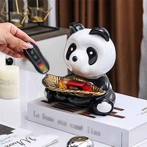 MMLLZEL desene animate Panda desktop de stocare ornamente tava de aur ceramice pusculita urs de aur simulare animale acasă