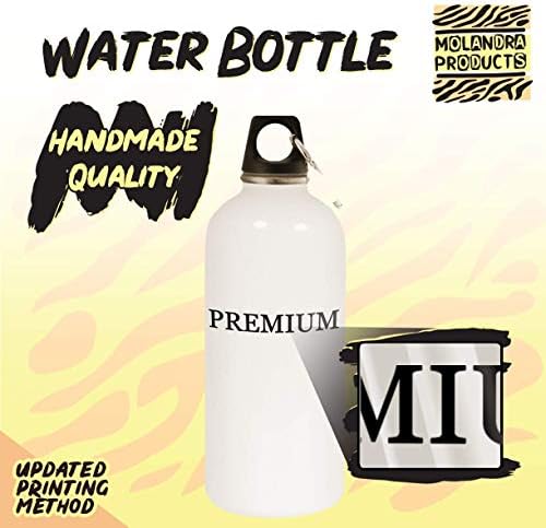 Produse Molandra Bodice - 20oz Hashtag Sticlă de apă albă din oțel inoxidabil cu carabină, alb