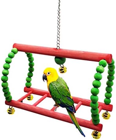 Ｋｌｋｃｍｓ Papagalii Parch Parakeets Ladder W/cu Bells Macaws Finches