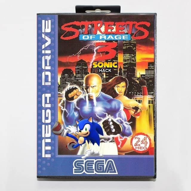 Streets of Rage 3 Sonic Version NTSC-USA 16 BIT MD Carte de joc cu casetă cu amănuntul Genesis-UE
