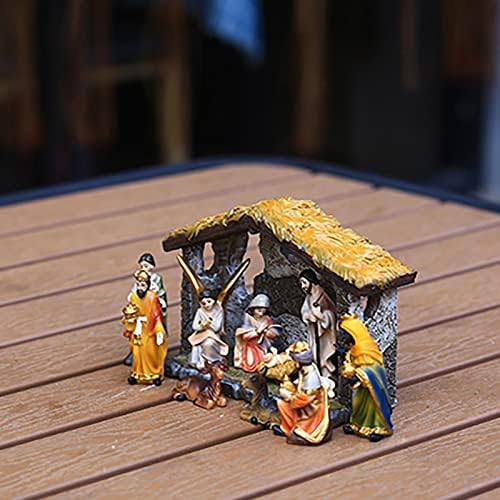 Set de naștere de Crăciun Besokuse, seturi de nativitate pentru masă, scenă de naștere reală Figurine de naștere de Crăciun Seturi de naștere și figuri Scena Manger