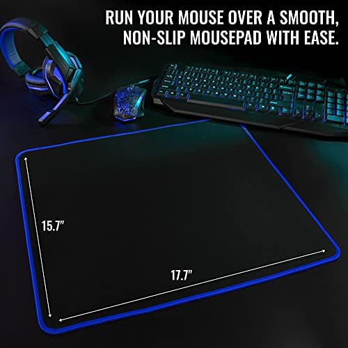 Ritz Gear Blue Gaming Kit I 4-în-1 Combo cu LED-uri cu tastatură Multimedia, mouse-ul optic, mouse Pad & setul cu cască cu