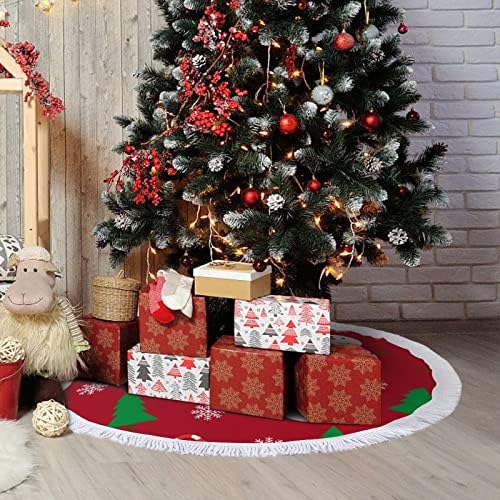 Fustă de copac Chirstmas Snowman Mat de copac de Crăciun cu Tassel Holiday Party Home Decoration 30 × 30