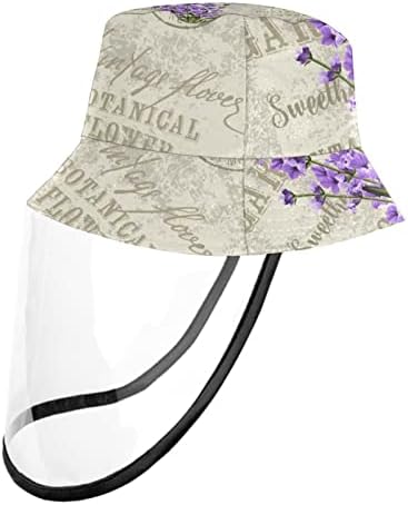 Pălărie de protecție pentru adulți cu scut de față, pălărie de pescar anti -soare, pictură cu cerneală retro lac de munte flori flori de flori