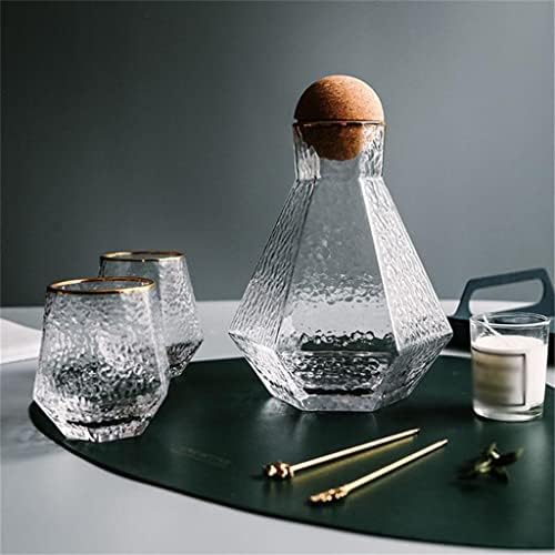 Sdfgh 1 Set geometric sticlă cu apă de gospodărie simplă suc de gospodărie ceainic cu ceainic rece cu apă de sticlă și cană
