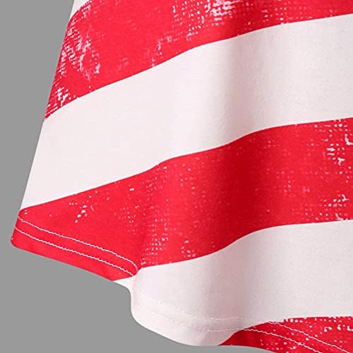 Ziua Independenței pentru femei Tricouri cu umăr rece 4 iulie American Steag Tops Summer cu mânecă scurtă cu mânecă neregulată