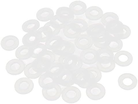 Aexit White Round Wampers Izolație Nylon Spacer Flat Waiher Ket Inel 5 x 10 x Șaibe plate 1mm 50pcs