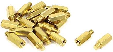 X-Dree M3 x 10mm masculin-feminin Brass PCB Spacer Hex Standoff Pilon cu șurub 20 PC-uri (M3 x 10 mm macho-hembra latón PCB