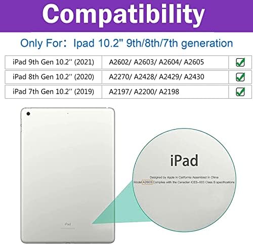 Carcasă sofunmoky pentru iPad 9/8/7 generație 10.2 inch 2021 2020 2019 Airbag Cover unghi gratuit Vizualizare Stand reglabil