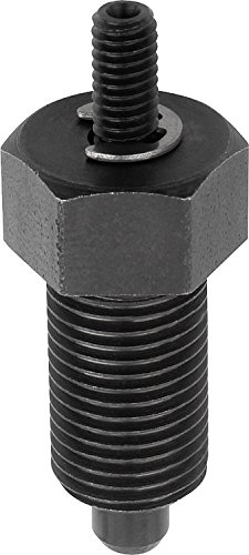 KIPP 03092-1206 Plungers de indexare a oțelului, stil E, știft filetat, pin de blocare întărit, fir M6, lungime de 42 mm