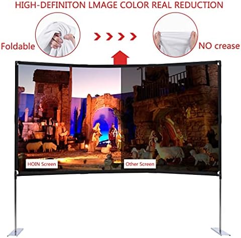 Ecran portabil PBKINKM Portabil Proiector în aer liber cu ecran Stand Bracket 100/120 inch 16: 9 4K 3D Ecran de proiecție rapidă