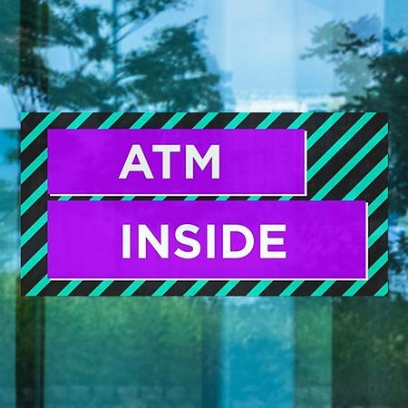 Cgsignlab | „ATM Inside -Modern Block” Cling | 24 x12