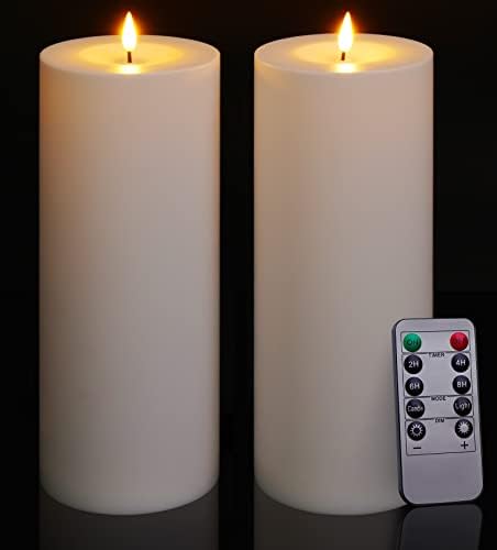 Patiphan lumânări mari fără flacără în aer liber, 11 x 4 lumânări acționate cu baterii cu telecomandă și cronometre, lumânări