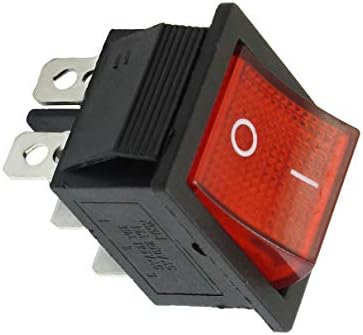 Aexit 250VAC 15a întrerupătoare de perete 125V 20a roșu iluminat 6 pini DPDT Snap in barca Dimmer Switch-uri Rocker Switch