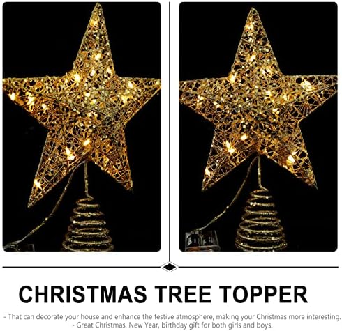 Toyandona 2pcs Tree de Crăciun Topper Glitter Star Tree Pomul Crystal Crystal Star Lumină Up Christmas Arbore Stele de Crăciun
