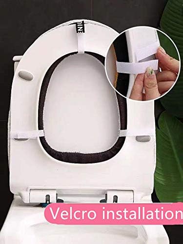 Capacul scaunului de toaletă Dadao Fleece cu mâner tot sezonul de toaletă moale pentru toaletă capac capac pentru baie pentru