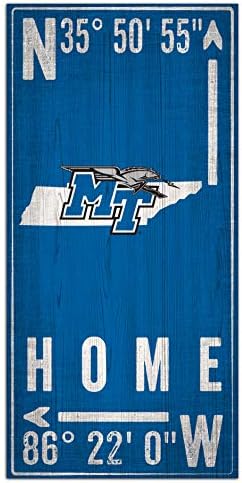 Fan Creations NCAA Middle Tennessee State Blue Raiders Unisex MTSU Sign, culoarea echipei, 6 x 12