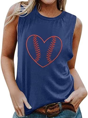 4 iulie maiouri pentru femei antrenament exercițiu baseball imprimate tricouri tricouri O-Neck Respirabil Fără mâneci Pulovere
