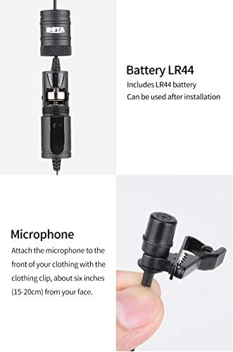 Microfon Lhllhl pentru microfon Lavalier direcțional la îndemână, conceput pentru smartphone-uri, Camere video, înregistratoare