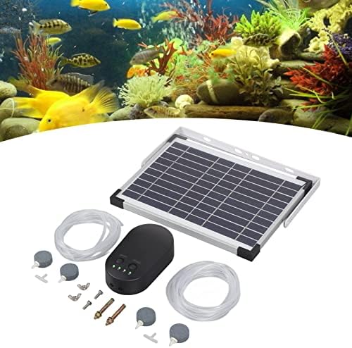 Pompa de oxigen Solar Gloglow Aquarium, comutator Control rezervor de pește Oxigenator 15w cu suport metalic pentru Rezervor