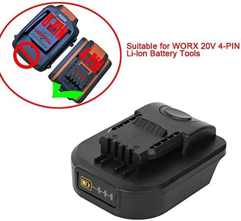 Baterie Fafeicy Adaper, pentru 18V Convertiți pentru accesorii pentru instrumente electrice cu 4 pini WORX 20V