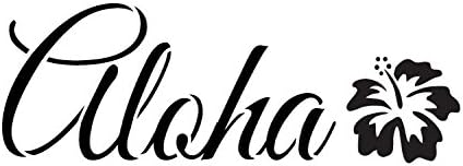 Aloha Stencil de Studior12 | Script tropical Flower and Word Art - mini 6 x 2,5 inch reutilizabil șablon Mylar | Pictură, cretă,