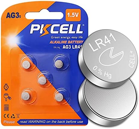Pkcell AG3 baterie de 1,5 V LR41 392 384 192 buton celulă alcalină pentru Termometru Digital-5Count