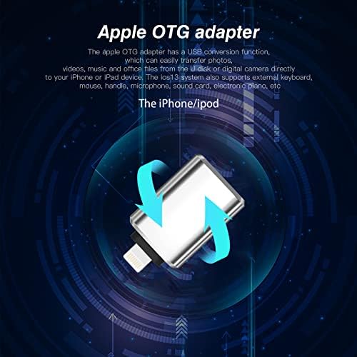 iPhone OTG Adapter Lightning Masculin la USB Date feminin Sincronizare compatibilă cu Apple 13 12 11 Pro Max Mini XR X XS 8