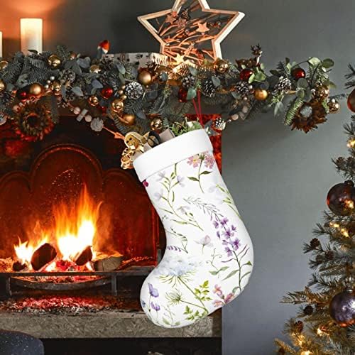 Yilequan 18 inci ciorapi de Crăciun ciorapi clasici, model floral, pentru decorațiuni de petrecere de Crăciun pentru vacanță