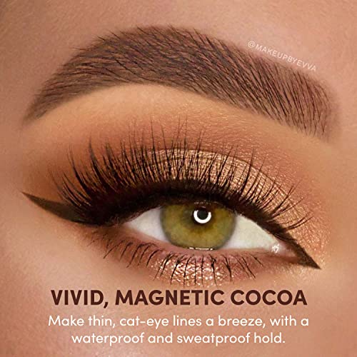 Glamnetic Cocoa Dreams Magnetic Felt Tip Eyeliner cu gene magnetice maro-Twinkle, Imagine, & Pixie | Brown Waterproof Liner