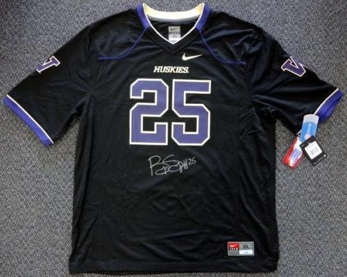 Washington Huskies Bishop Sankey Autografat Black Nike Jersey Size XL MCS Holo Stock 73080 - Tricouri de colegiu autografiat