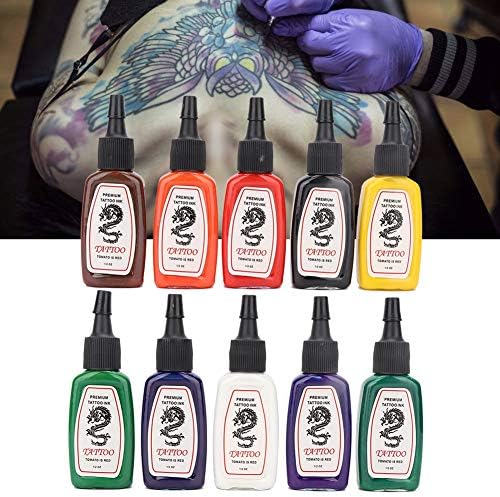 Cerneală color Tattoo, cerneală de 10 culori pentru Set de tatuaje Pigment Microblading pentru machiaj Permanent culoare 15ml pentru tatuaj Eyeliner pentru sprâncene Buza completă a corpului