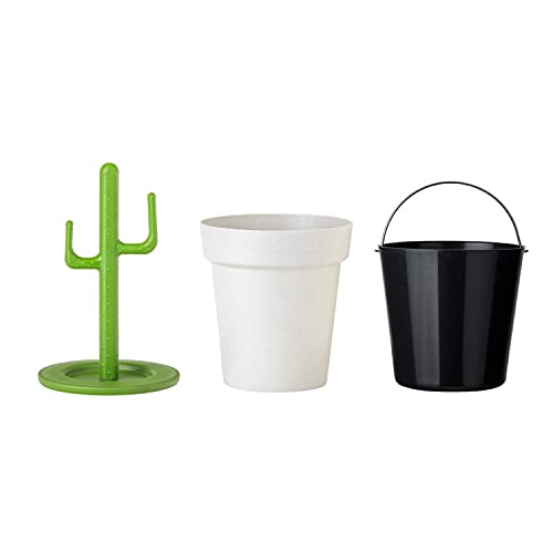 Coș de baie Vigar Cactus, coș de deșeuri de 3 litri sau recipient de depozitare a blatului cu capac și mâner în formă de cactus,