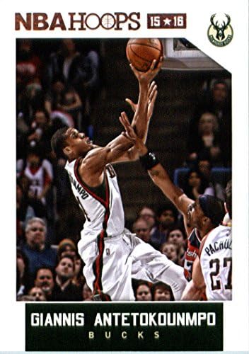 2015-16 Hoops 71 Giannis Antetokounmpo NBA Basketball Trading Card Milwaukee Bucks