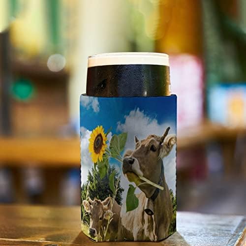 Floarea-soarelui Brown vaca reutilizabile Cupa Mâneci iced cafea izolate ceașcă titularul cu model drăguț pentru băuturi calde reci