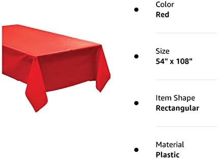 Pachet QQoutlet de 4: fețe de masă de plastic de unică folosință / huse de masă, 54 x 108 inci fiecare, 54inch x 108inch