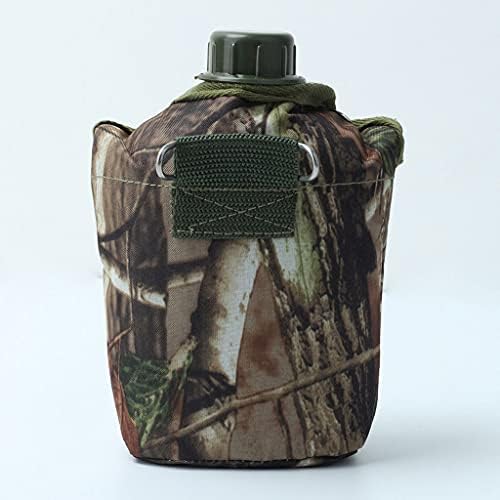 Lmmddp armată militară din plastic verde 850 ml apă de băut cantină cu acoperire cu cârpă pentru sporturi de exterior în exterior, călătorii de camping