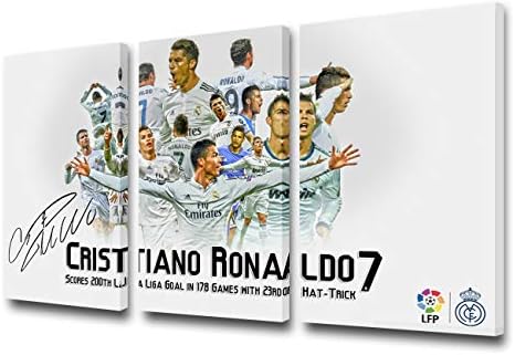 Tumovo 3 piese Cristiano Ronaldo Postere Wall Art FC Sport Sport Soccer Canvas Artă Fotbal Autografat Fotografie Imagine Imagine
