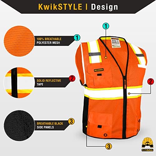 Kwiksafety - Charlotte, NC - Big Kahuna Safety Vest | Proiectare digitală de bază și ediție limitată | Clasa 2 PPE ANSI a testat